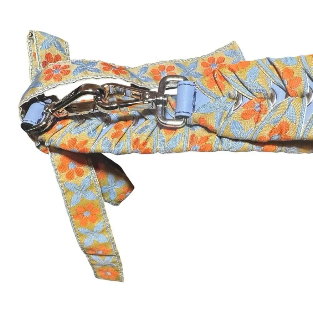 Fendi 8AV077 Mini Blue & Orange Floral “Strap You” Mini Handbag Strap NWOT Auth